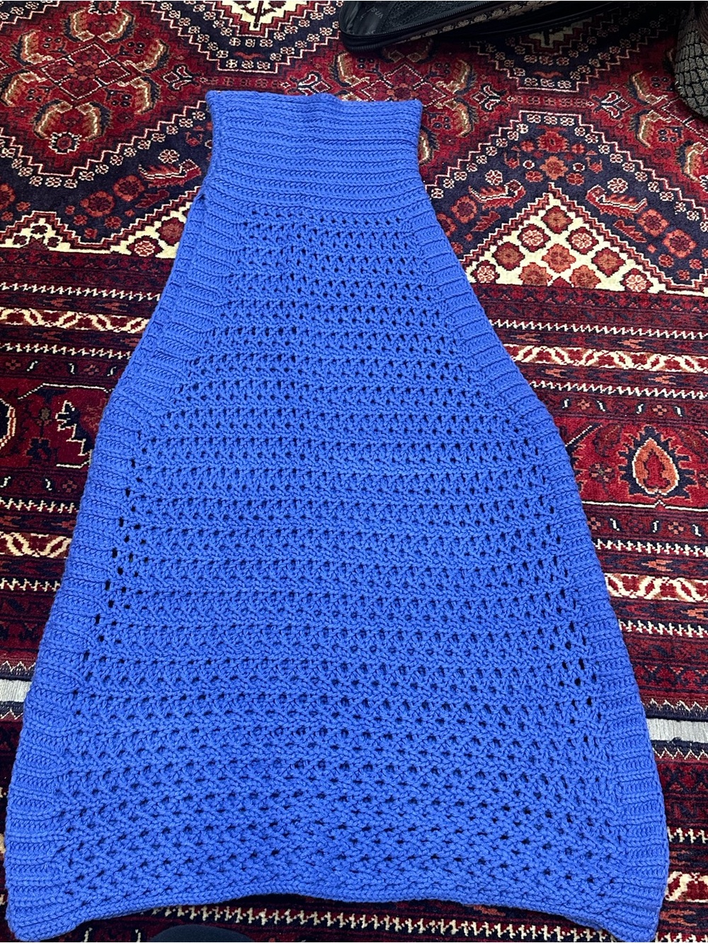 Free People Royal Blue Hand-Crocheted Maxi Dress